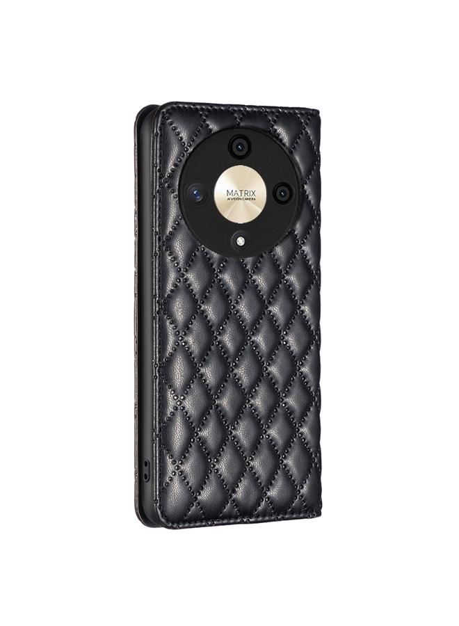 اس-توب جراب هاتف Honor X9b/Magic6 Lite 5G من الجلد المغناطيسي بتصميم شبكي ماسي - Image 3