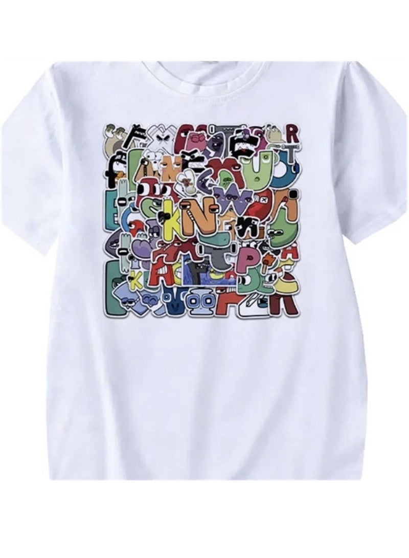 Cartoon Letter Legend 3D digital printing personalized breathable children's T-shirt - Image 2