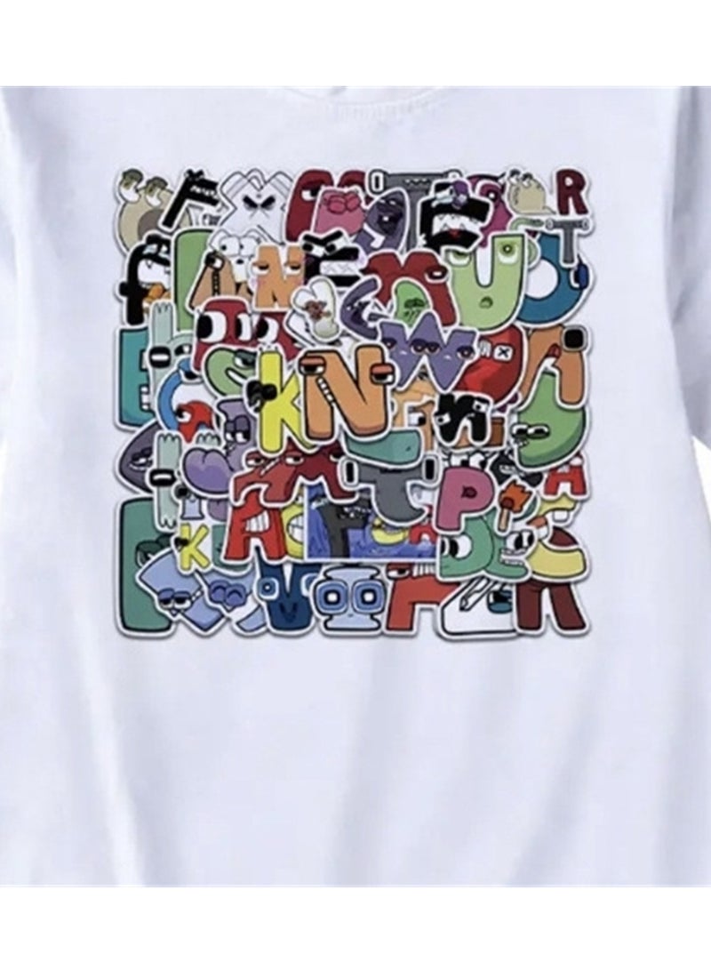Cartoon Letter Legend 3D digital printing personalized breathable children's T-shirt - Image 3