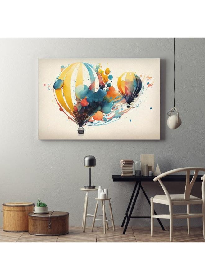 Home Gallery home gallery watercolor balloons abstract art air balloons Printed Canvas wall art  - Image 2