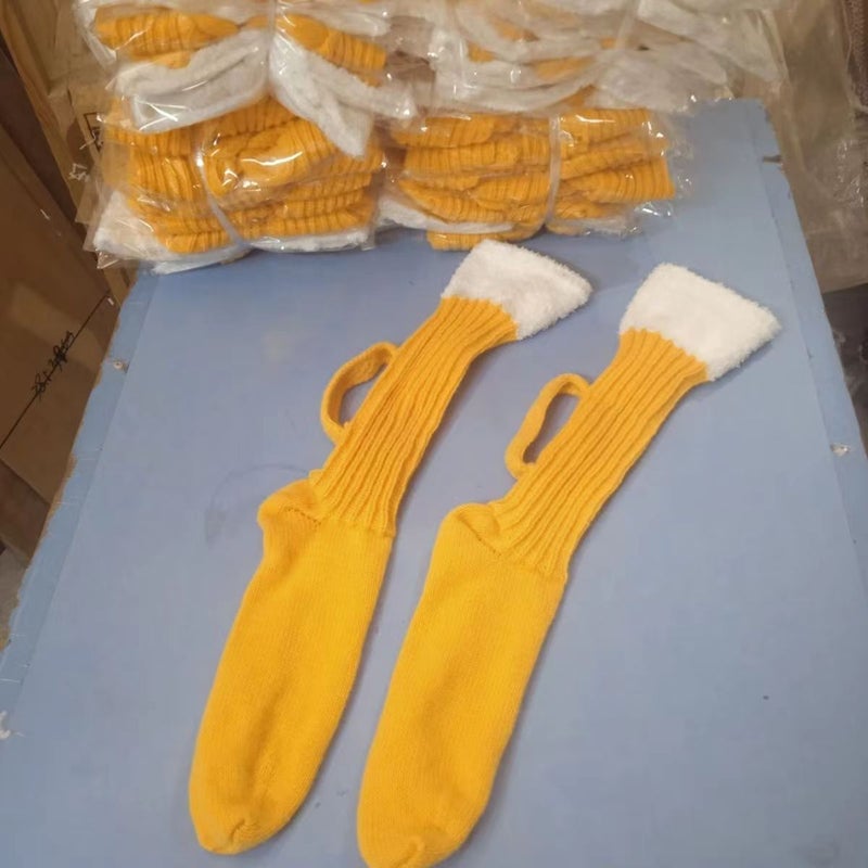 3D Creative Beer Socks Color Block Mid-Calf Thick Knit Leg Warmers - Image 1