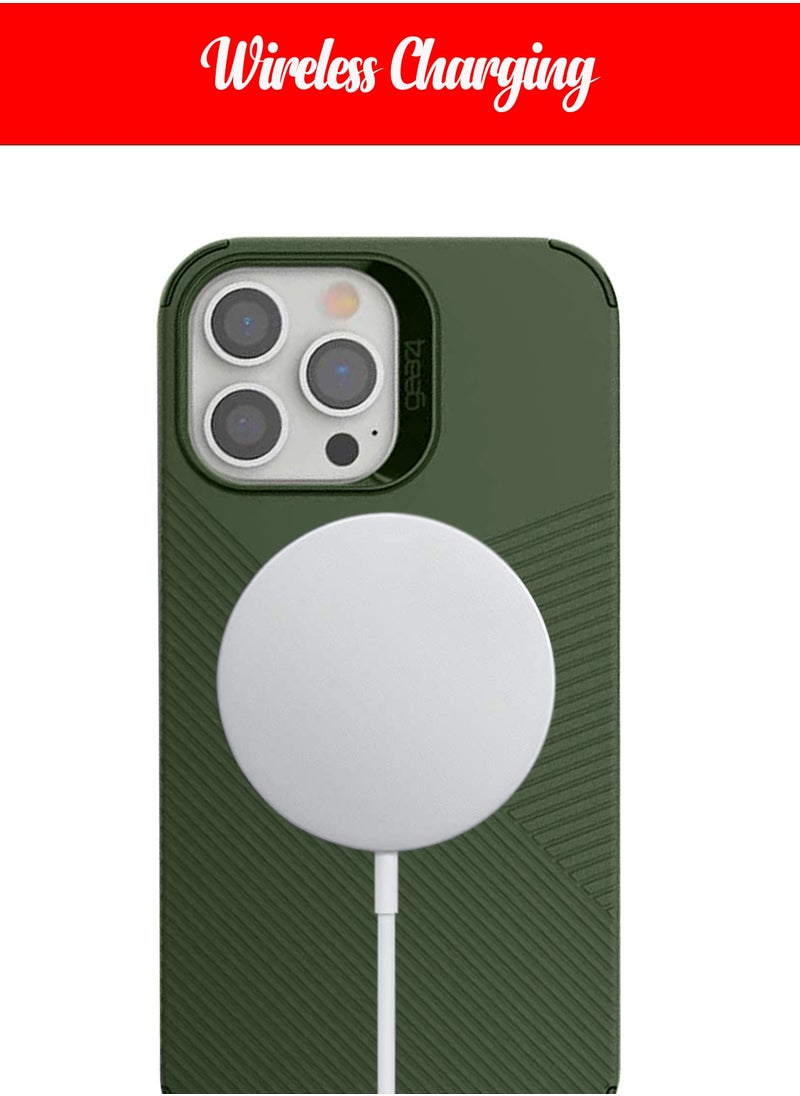 Gear4 D3O NEO Hybrid Crystal With MagSafe Wireless Charging Function And Magnetic Car Holder Case Cover For Apple iPhone 15 Pro Max 2023 Green  - Image 3