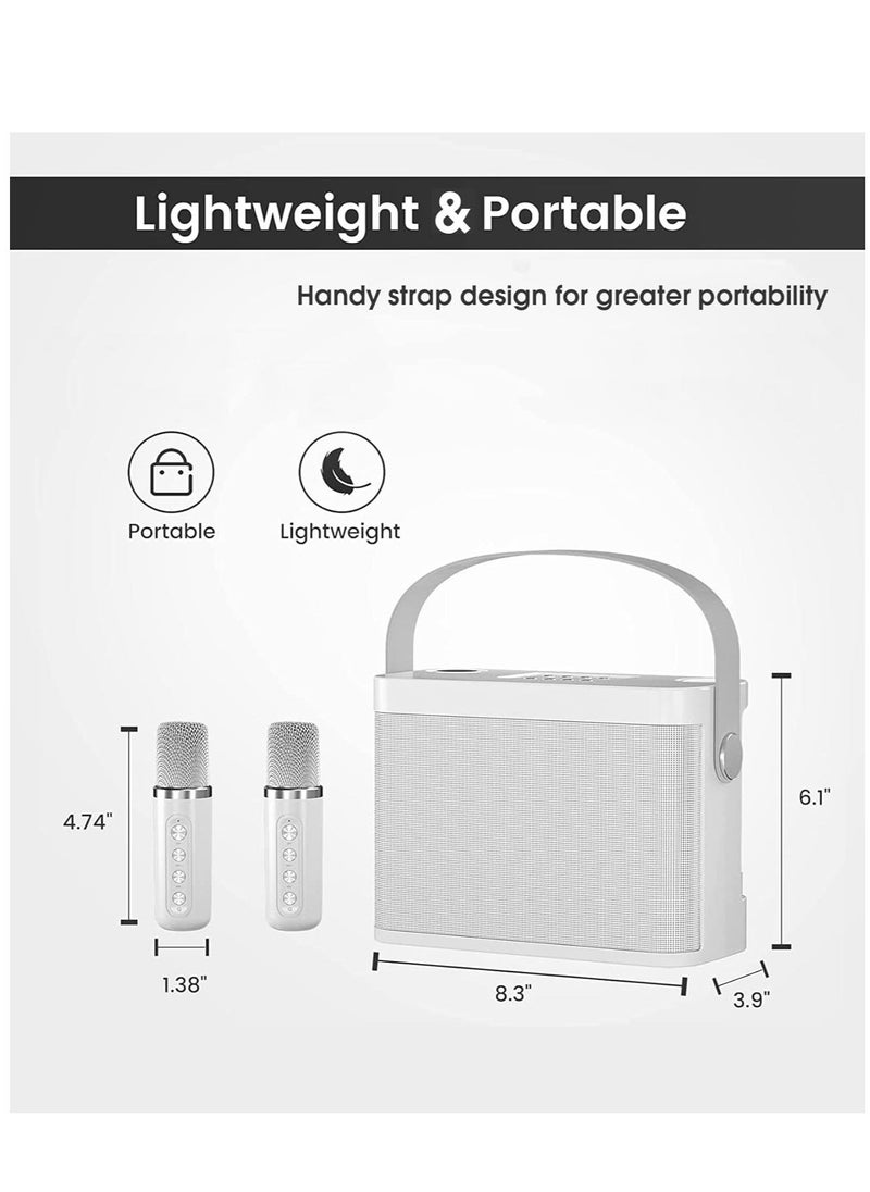 JAJEEK Karaoke Machine with 2 Wireless UHF Microphones – Portable Bluetooth Speaker System for Adults & Children, Voice Cutting Feature, Perfect for Party, Meeting, Wedding, Church Events - Image 2