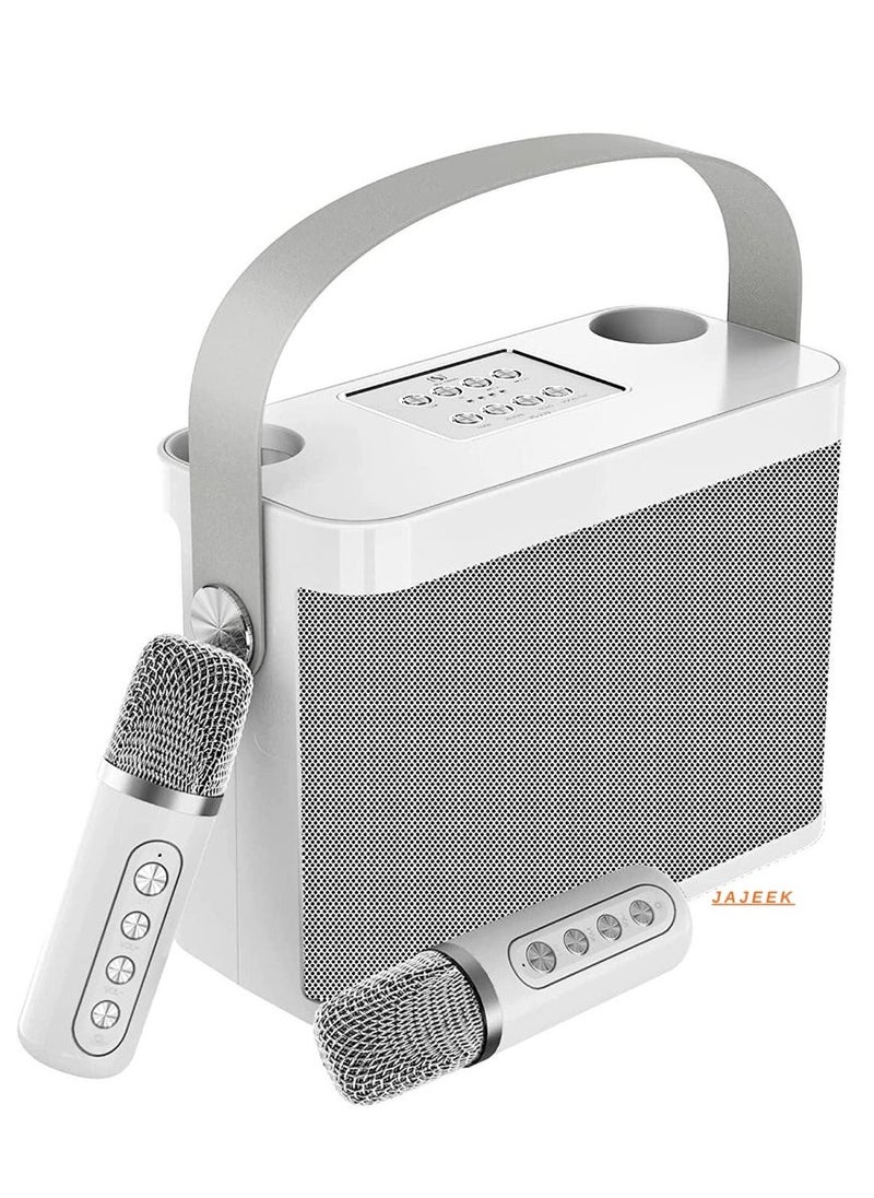 JAJEEK Karaoke Machine with 2 Wireless UHF Microphones – Portable Bluetooth Speaker System for Adults & Children, Voice Cutting Feature, Perfect for Party, Meeting, Wedding, Church Events - Image 1