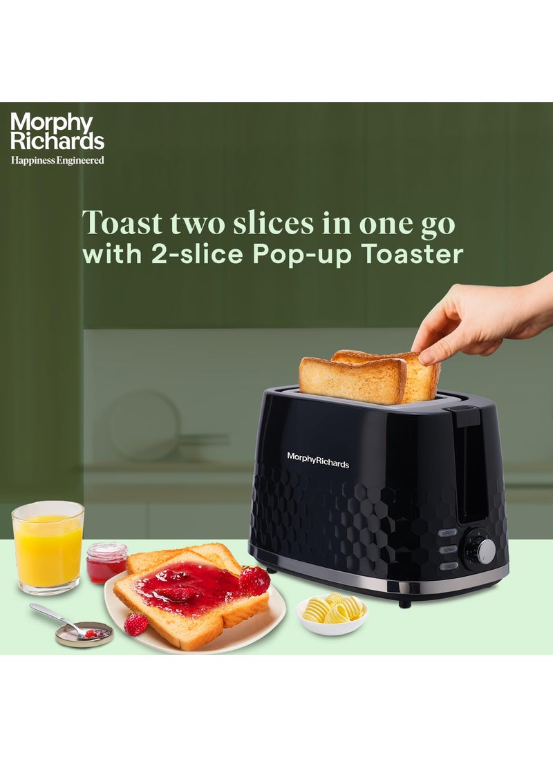 morphy richards Morphy Richards Hive Series Pop Up Toaster With 2 Slice Glossy Black 850 Watts  - Image 4