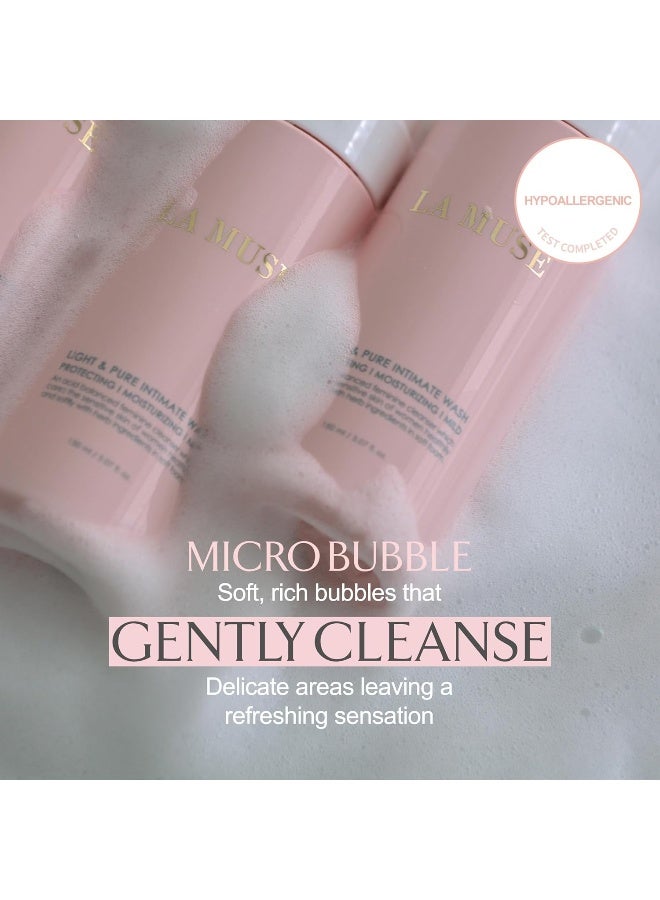 LA MUSE Daily Vegan Feminine Wash pH Balanced ParabenFree Vaginal Wash Micro Bubble Soft Mild Cleansing for Sensitive Skin Plant Based Natural Intimate Hygiene for Women 507 fl oz - Image 3
