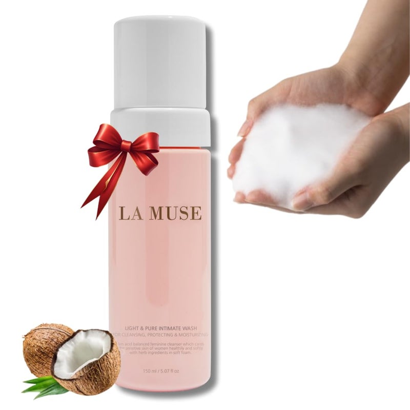 LA MUSE Daily Vegan Feminine Wash pH Balanced ParabenFree Vaginal Wash Micro Bubble Soft Mild Cleansing for Sensitive Skin Plant Based Natural Intimate Hygiene for Women 507 fl oz - Image 1