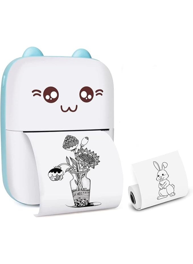 Mini Printer Portable, Inkless Sticker printer , Bluetooth Wireless mini thermal printer Compatible with iOS + Android for Journal, Memo, Photo, Print Pod Gifts for Girls Kids - Image 1