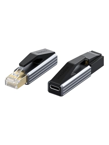 Hagibis USB C to Ethernet Adapter Portable 1Gbps Gigabit RJ45 to TypeC Thunderbolt 43 Compatible Network LAN Hub Compatible for MacBook ProAir iPhone 16 ProMax iPad Pro XPS - Image 1