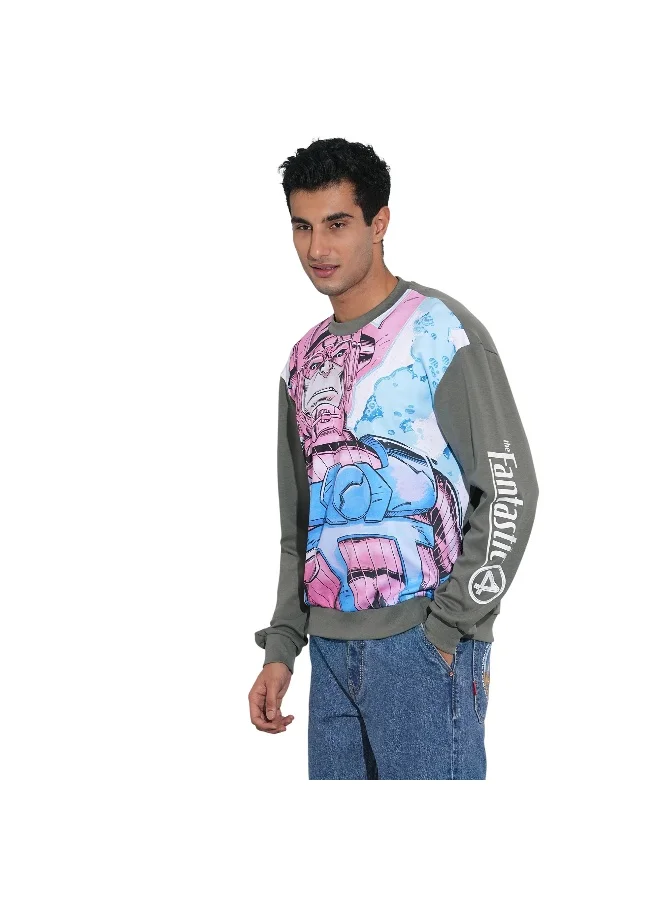 Being Human Mens Grey Round Neck Long Sleeve Sweatshirt