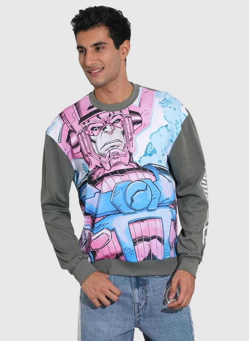 Being Human Men Fantastic Four Printed Cotton Drop-Shoulder Sweatshirt