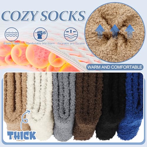 YSense 6 Pairs Women Fuzzy Fluffy Socks Cozy Slipper Socks Warm Soft Winter Plush Home Sleeping Socks Gifts - Image 3