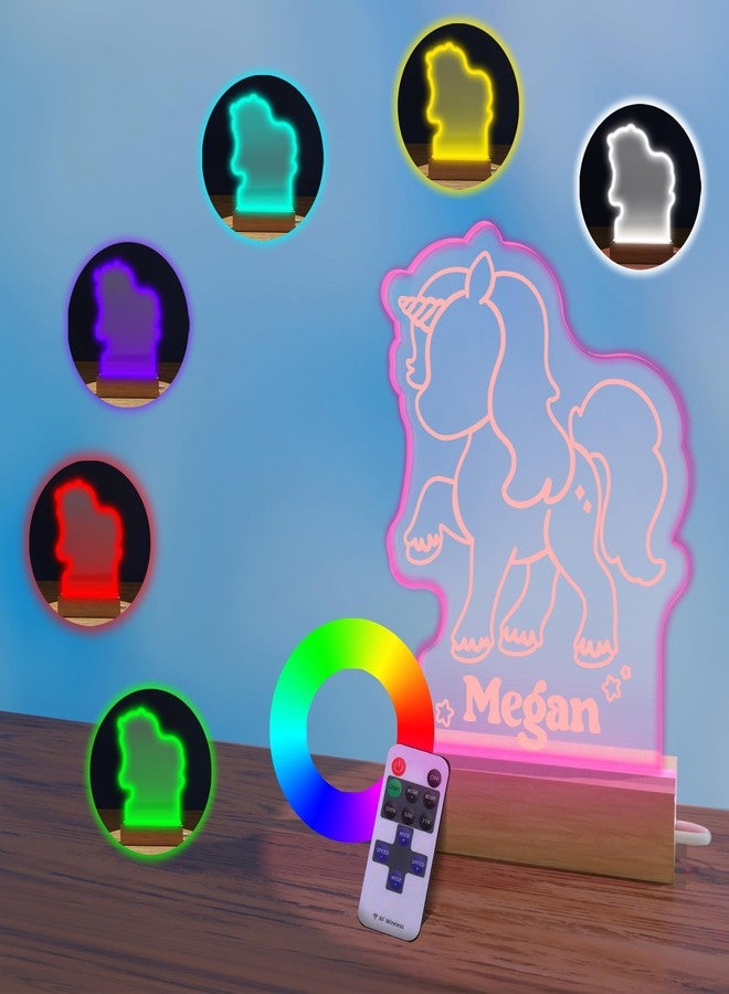 EGD Personalized Night Light for Kids - Unicorn Decor | Unicorn Lamp for Kids Bedroom | W7 x 7" H - Image 1