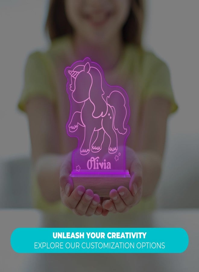 EGD Personalized Night Light for Kids - Unicorn Decor | Unicorn Lamp for Kids Bedroom | W7 x 7" H - Image 2