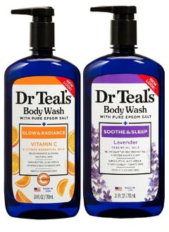 Epsom Salt Body Wash Vitamin C and Citrus Oils 710ml with soothe and sleep Lavender 710ml