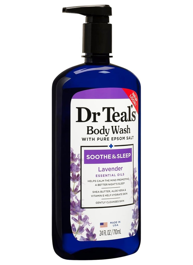Dr Teal's - Epsom Salt Body Wash Vitamin C and Citrus Oils 710ml with soothe and sleep Lavender 710ml - Image 1