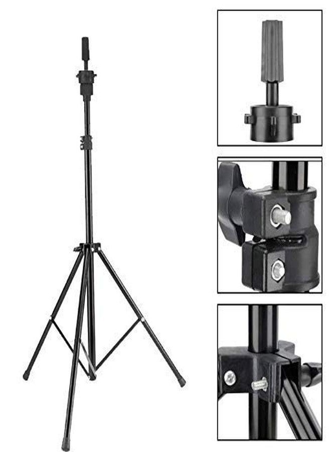 IAS Black Synthetic Long Hair Hairdressers Training Head Dummy & Adjustable Tripod Stand for Hair Dresser Mannequin Holder for Salon Pack of 2 - Image 4