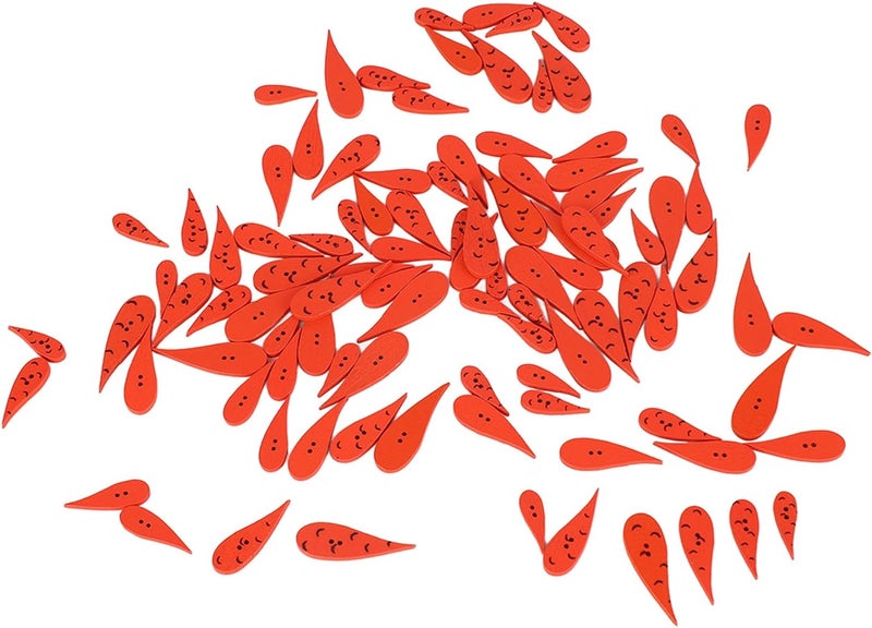 Zopsc Orange Carrot Wood Buttons 100PCS DIY Crafting Sewing for Christmas 4 Sizes Cute Buttons for Kids and Adults (Bent) - Image 1