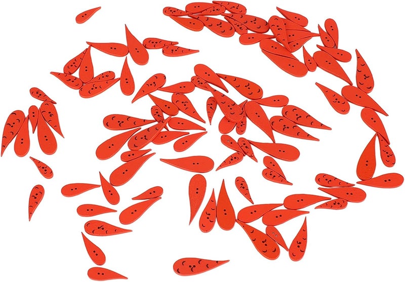 Zopsc Orange Carrot Wood Buttons 100PCS DIY Crafting Sewing for Christmas 4 Sizes Cute Buttons for Kids and Adults (Bent) - Image 4