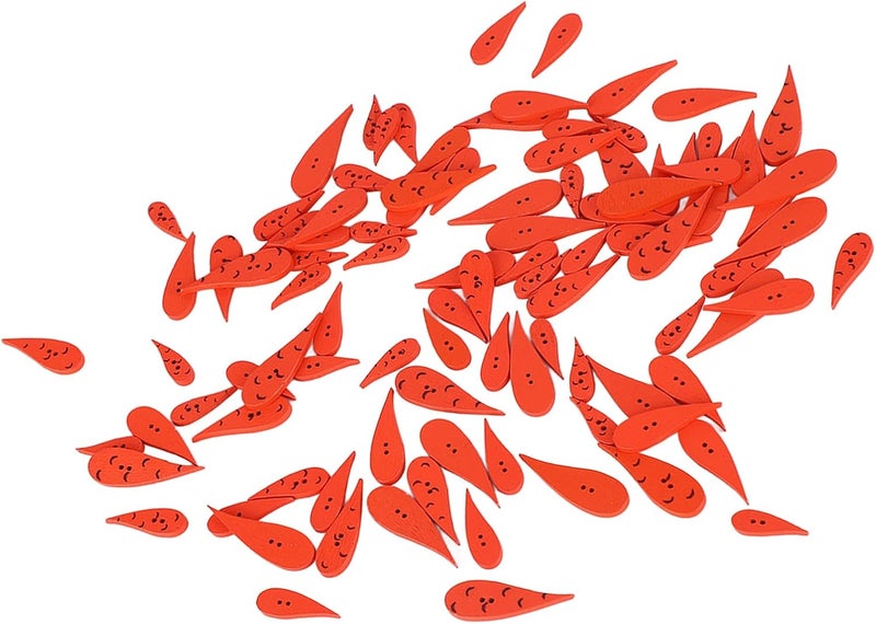 Zopsc Orange Carrot Wood Buttons 100PCS DIY Crafting Sewing for Christmas 4 Sizes Cute Buttons for Kids and Adults (Bent) - Image 3