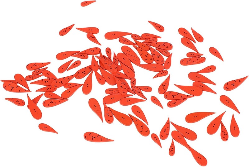 Zopsc Orange Carrot Wood Buttons 100PCS DIY Crafting Sewing for Christmas 4 Sizes Cute Buttons for Kids and Adults (Bent) - Image 5