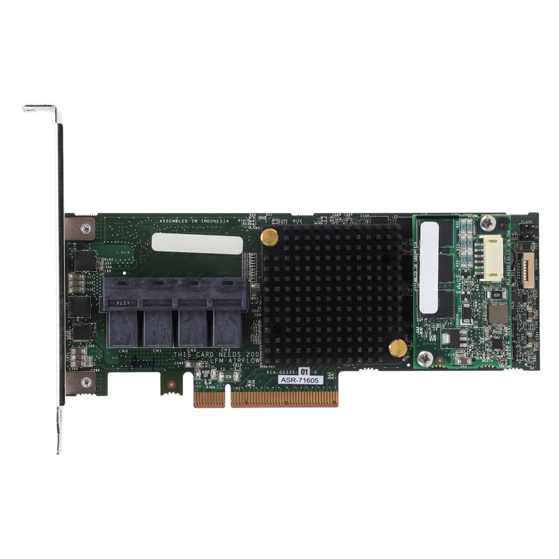 Molex ASR 71605 SAS RAID Array Card 6GB/s 1GB Cache - PCIe X8 Interface 4 Port 8643 Expansion RAID Controller Card for High Load Server Environments - Image 1