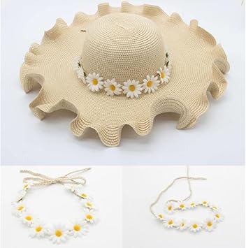 Quupy 3PCS Daisy Flower Headband Sunflower Crown Floral Hair Wreath Bohemia Headpiece Hair Band for Bridal Women Girls Hippie Wedding Party Beach Festival White - Image 2