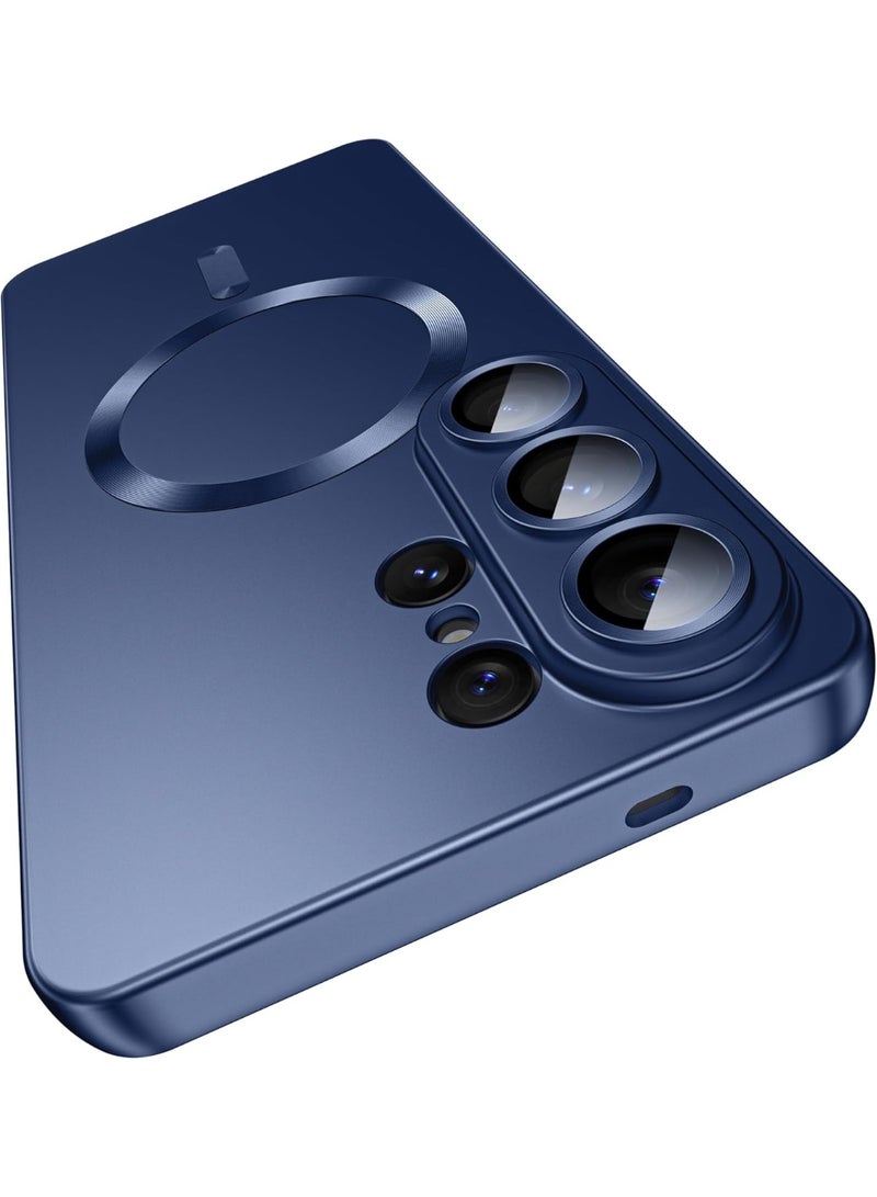 جراب مغناطيسي لهاتف سامسونج جالاكسي S26 ألترا، متوافق مع ماج سيف، جراب رفيع غير لامع مع واقي عدسة كاميرا مدمج، غطاء هاتف قابل للإزالة ومقاوم للصدمات، لون ازرق - Image 1