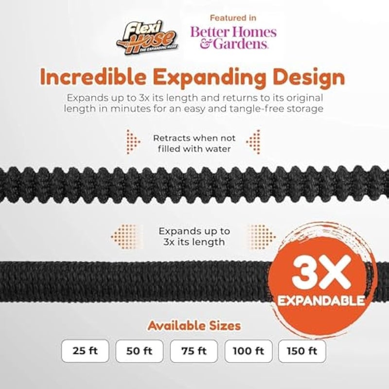 Arabest with 8 Function Nozzle, 25FT - Lightweight Expandable Garden Hose, No-Kink Flexibility, 3/4 Inch Solid Brass Fittings and Double Latex Core - Image 2