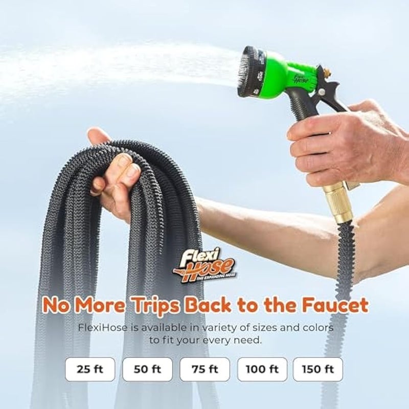 Arabest with 8 Function Nozzle, 25FT - Lightweight Expandable Garden Hose, No-Kink Flexibility, 3/4 Inch Solid Brass Fittings and Double Latex Core - Image 5