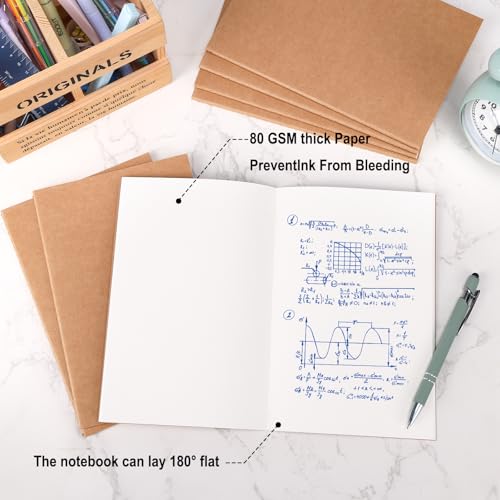 EOOUT 24 Pack Blank Kraft Notebooks, A5 Journals Notebook Bulk, Unlined Paper Sketchbooks, 8.3x5.5in 60 Pages Travel Journal Set for Journaling, Student, Kids, Writing - Image 4