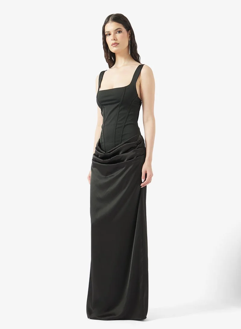 Ginger Corset Bodice Ruched Bodycon Dress