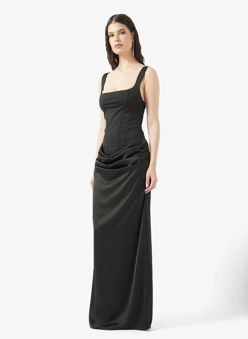 Ginger Corset Bodice Ruched Bodycon Dress