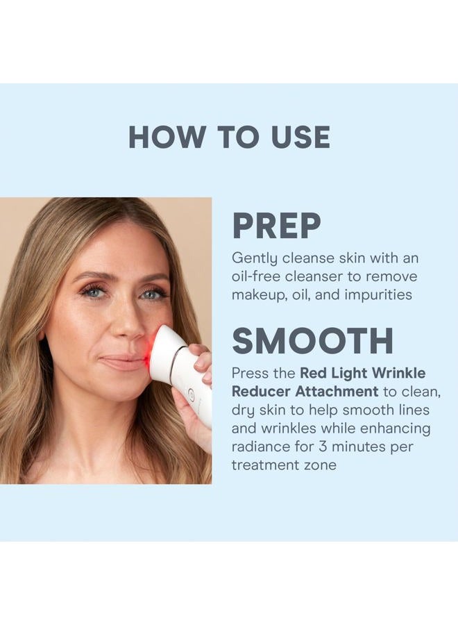 Nuface TRINITY+ LED Red Light Wrinkle Reducer Attachment for Microcurrent Facial Device - FDA Cleared At Home 3-Minute Fine Lines and Wrinkles Treatment for Smile Lines, Under Eyes & Forehead - Image 4
