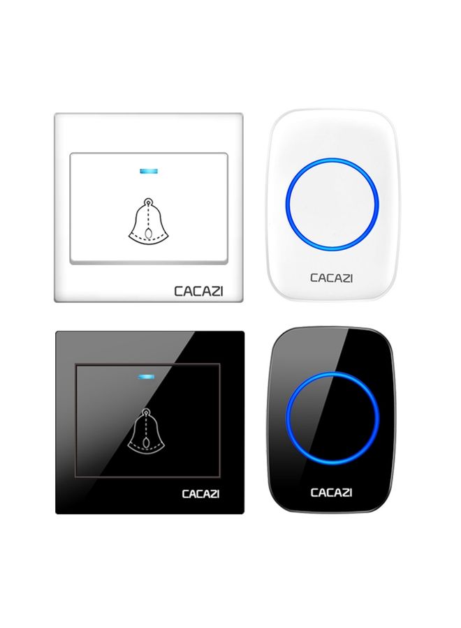 Cacazi H10 1 لـ 1 جرس الباب الذكي اللاسلكي بدون بطارية ، قابس: UK Plug (أسود) - Image 2