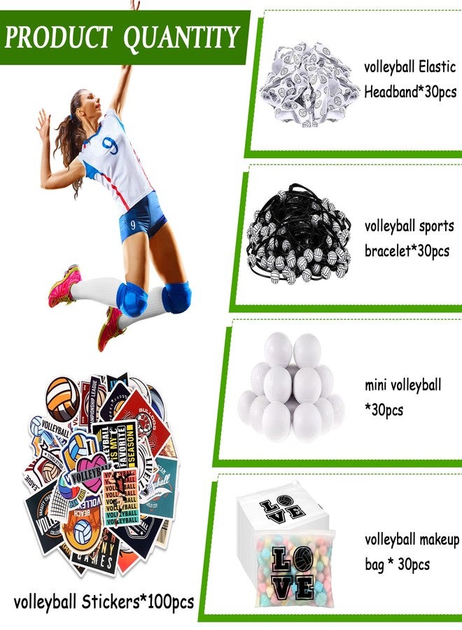 Siifert 220 Pcs Volleyball Party Favors Volleyball Gifts Include Goodie Gifts Bags Bracelets Hair Ties Stress Balls Stickers Sports Birthday Party Supplies for Team Players - Image 2