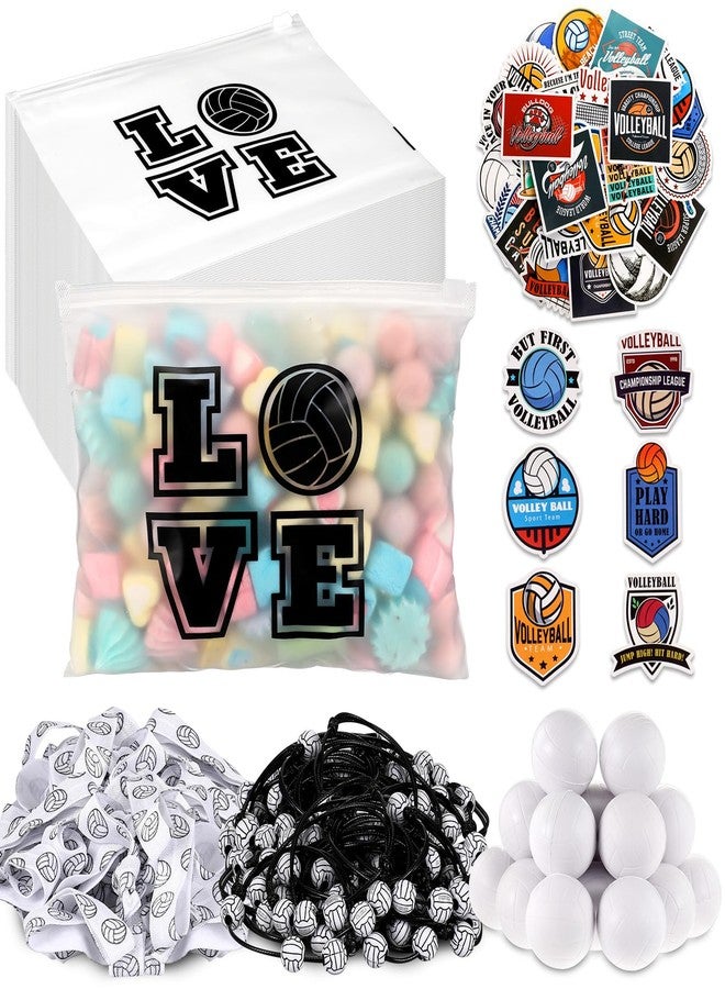 Siifert 220 Pcs Volleyball Party Favors Volleyball Gifts Include Goodie Gifts Bags Bracelets Hair Ties Stress Balls Stickers Sports Birthday Party Supplies for Team Players - Image 1