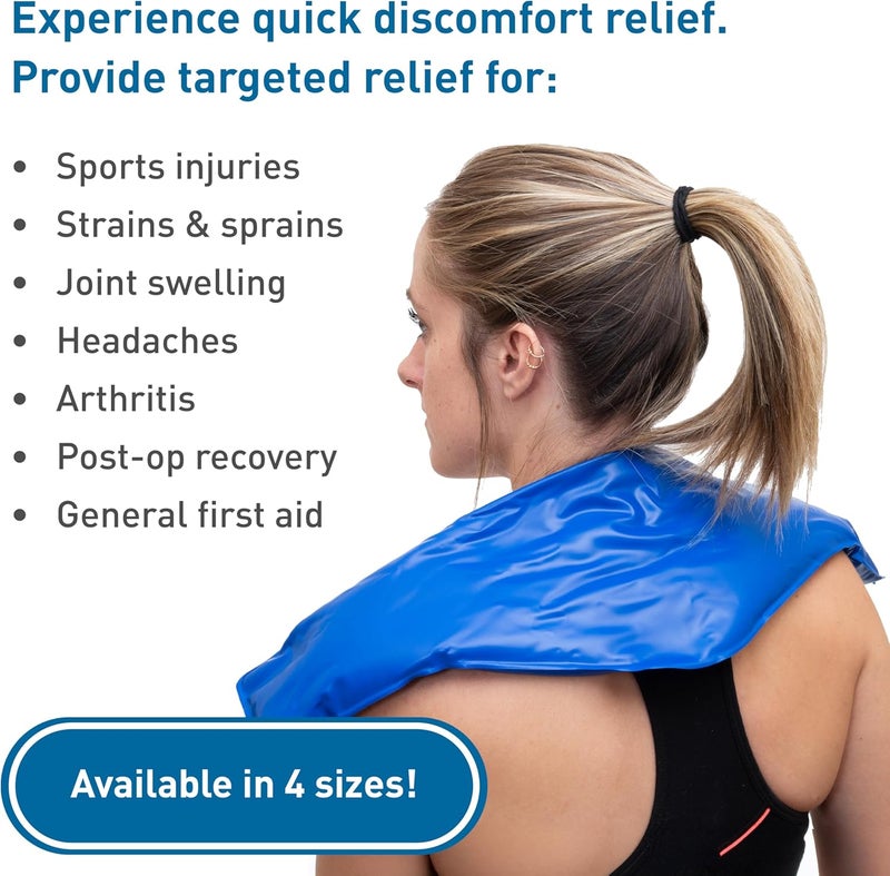 BodyMed حزمة ثلجية قابلة لإعادة الاستخدام من BodyMed مصنوعة من الفينيل للركبة والذراع والمرفق والكتف والظهر - علاج بارد احترافي للإصابات والآلام والتورم والكدمات والالتواءات 12 بوصة × 7 بوصة نصف - Image 2