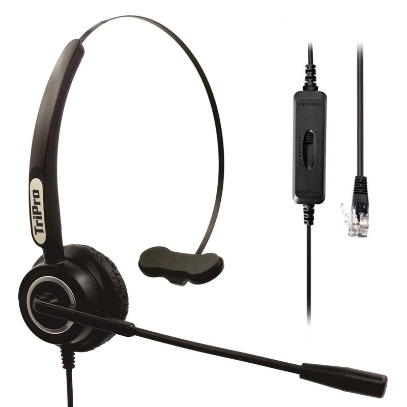 TriPro 4 Pin RJ9 Telephone Headset for Landline Desk Phones (H510-RJ) - Image 1
