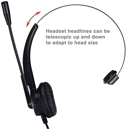 TriPro 4 Pin RJ9 Telephone Headset for Landline Desk Phones (H510-RJ) - Image 5
