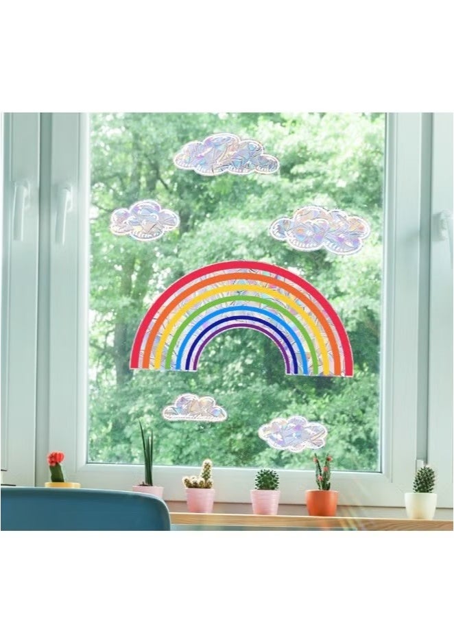 يا إلهي قوس قزح الغيوم مشعة الشمس ثابتة نافذة الزجاج ملصق - Image 5
