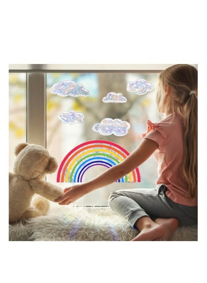 يا إلهي قوس قزح الغيوم مشعة الشمس ثابتة نافذة الزجاج ملصق - Image 4