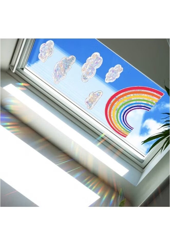 يا إلهي قوس قزح الغيوم مشعة الشمس ثابتة نافذة الزجاج ملصق - Image 3