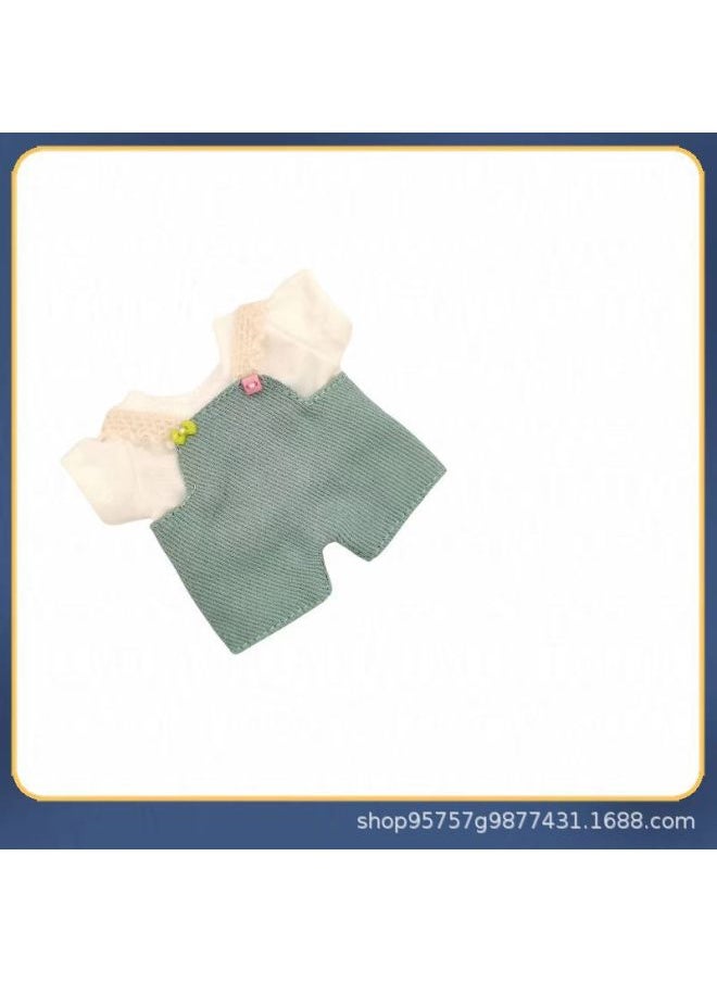 Labubu Vinyl Blind Box Clothes 8cm10cm12cm15cm20cm Cotton Doll Undecided Official Doll Clothes-color:Red Suspender Jeans + Striped Top-height:20cm Fat Body  - Image 5