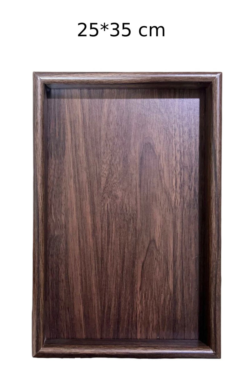 اي زد صينية التقديم مستطيلة 35*25 سم ، صينية تقديم الخيزران لون بني ، صينية سرير الإفطار ، صينية تقديم لطاولة القهوة ، الشاي ، المقبلات ، حفلات الشواء ، الحفلات，صحون，صحون ضيافه - Image 2