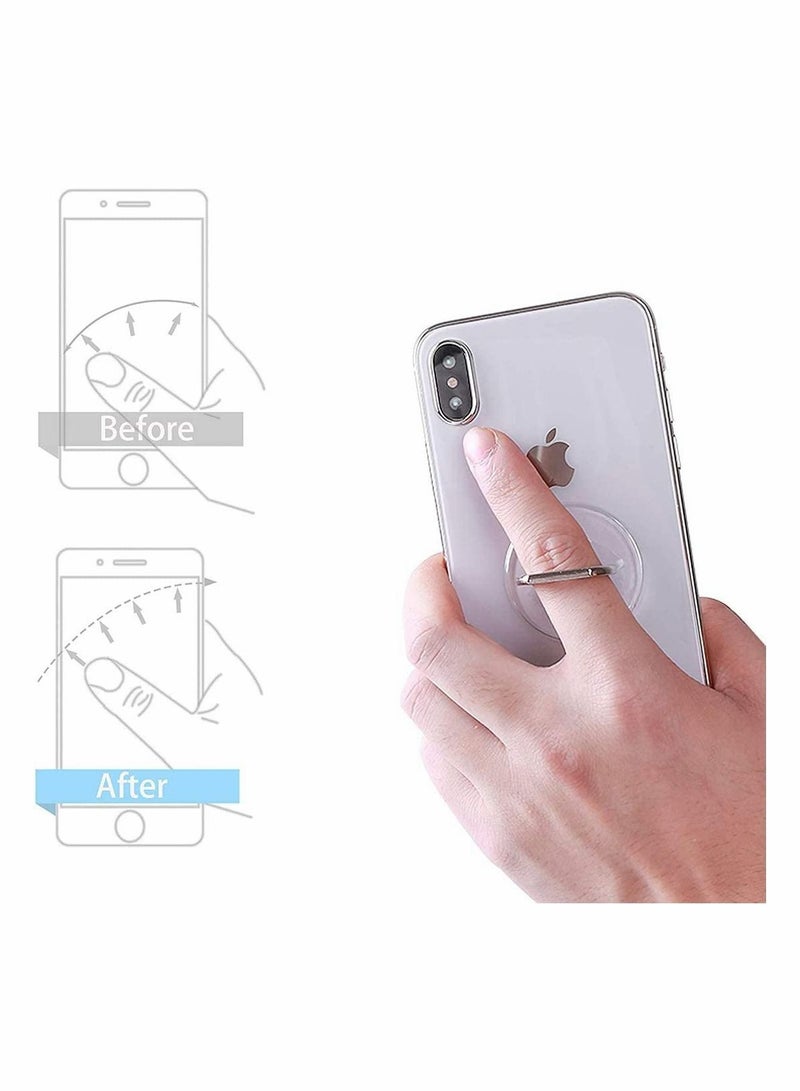 Bluejw Transparent Cell Phone Ring Holder Kickstand, Clear Finger Grip Stand for Phones, 4Pcs - Image 3