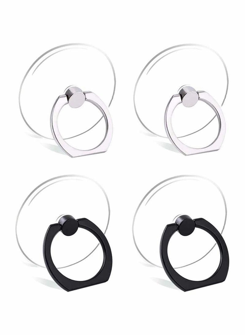 Bluejw Transparent Cell Phone Ring Holder Kickstand, Clear Finger Grip Stand for Phones, 4Pcs - Image 1