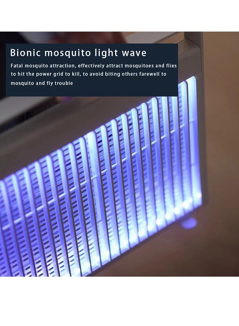AROAQ Wireless Mosquito Killer Lamp, Ultra Thin Electric Shock Mosquito Killer, Lightweight And Portable Insect Killer Light, Wall Mount Bug Trap Killer For Outdoor And Indoor, (White With Battery) - Image 3