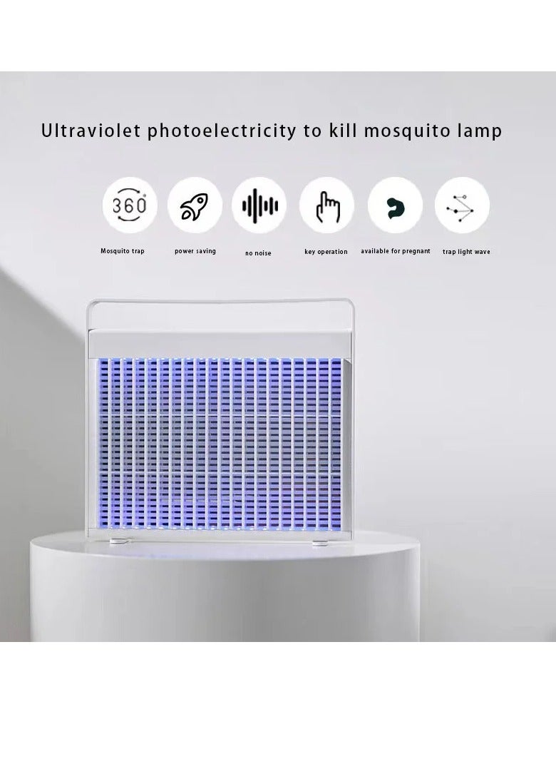 AROAQ Wireless Mosquito Killer Lamp, Ultra Thin Electric Shock Mosquito Killer, Lightweight And Portable Insect Killer Light, Wall Mount Bug Trap Killer For Outdoor And Indoor, (White With Battery) - Image 4