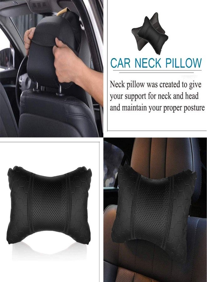 PulGos Black Car Seat Neck Rest Cushion Pillow in Football Print(Set of 2) for Grand Dicor_PR1127 - Image 5